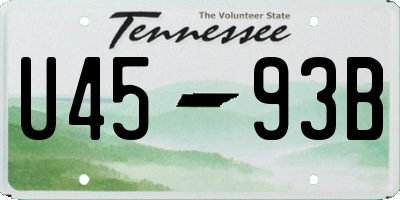 TN license plate U4593B