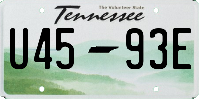 TN license plate U4593E