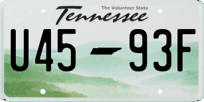TN license plate U4593F