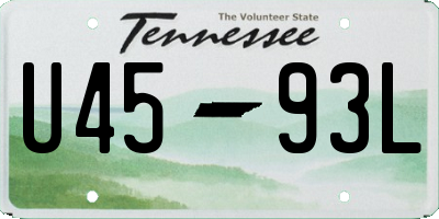 TN license plate U4593L