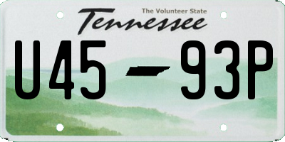 TN license plate U4593P