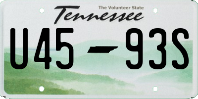 TN license plate U4593S
