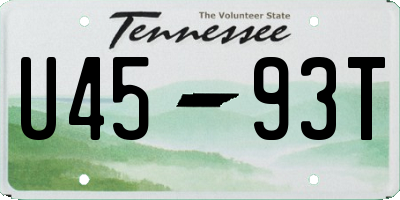 TN license plate U4593T