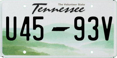 TN license plate U4593V