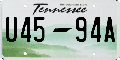 TN license plate U4594A