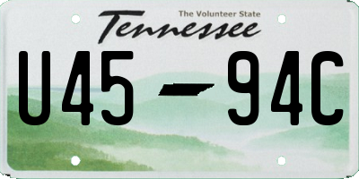 TN license plate U4594C