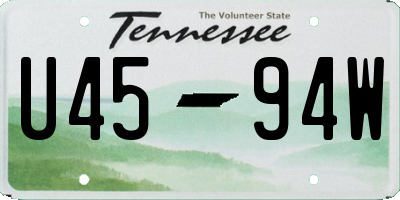 TN license plate U4594W