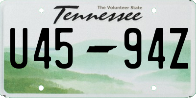 TN license plate U4594Z