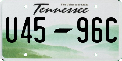 TN license plate U4596C
