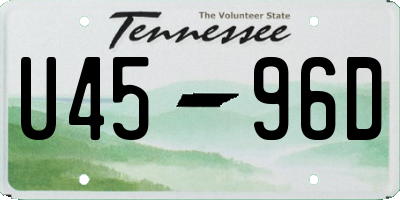 TN license plate U4596D