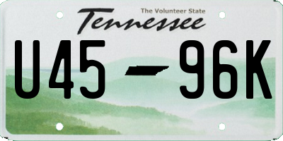 TN license plate U4596K