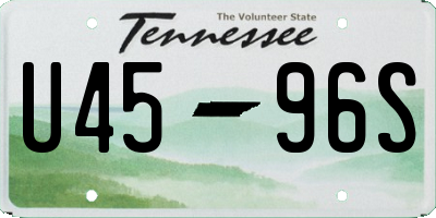 TN license plate U4596S