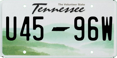TN license plate U4596W