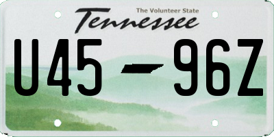 TN license plate U4596Z