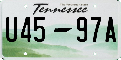 TN license plate U4597A