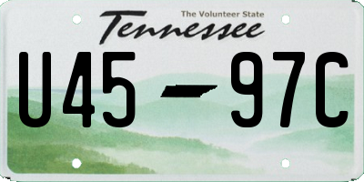 TN license plate U4597C