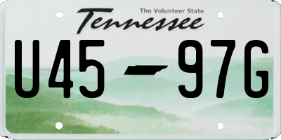 TN license plate U4597G