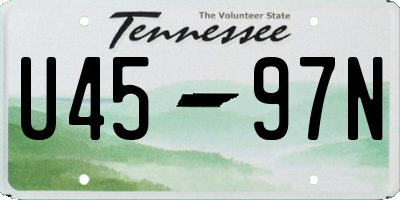 TN license plate U4597N