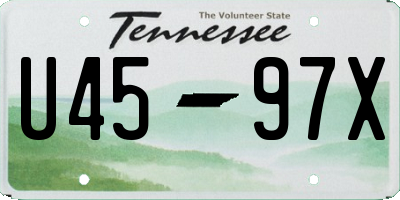TN license plate U4597X