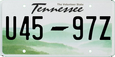 TN license plate U4597Z