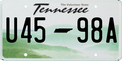 TN license plate U4598A