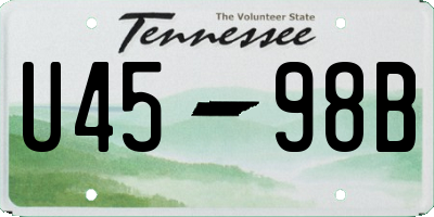 TN license plate U4598B