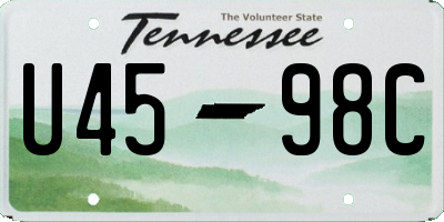 TN license plate U4598C