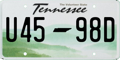 TN license plate U4598D