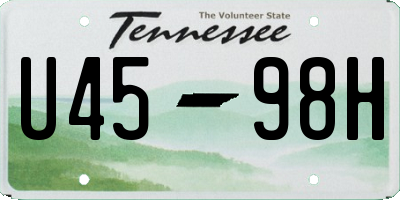 TN license plate U4598H
