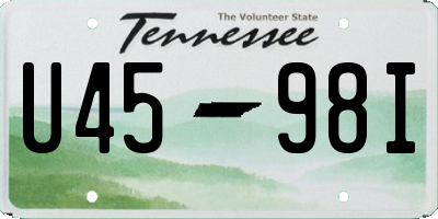 TN license plate U4598I