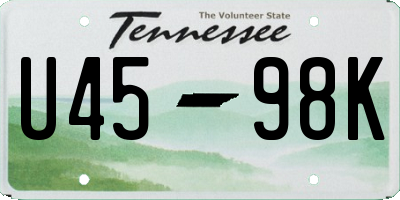 TN license plate U4598K