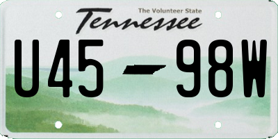 TN license plate U4598W