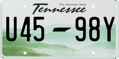 TN license plate U4598Y