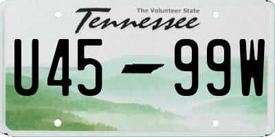 TN license plate U4599W