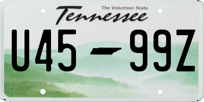 TN license plate U4599Z