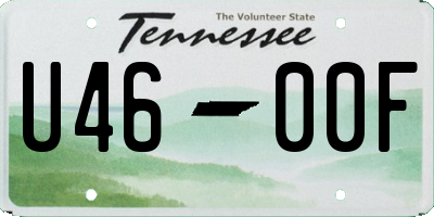 TN license plate U4600F