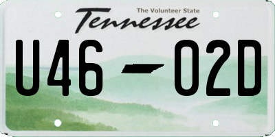 TN license plate U4602D