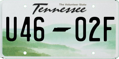 TN license plate U4602F