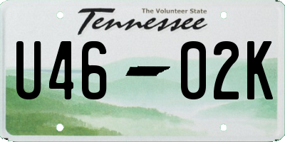 TN license plate U4602K