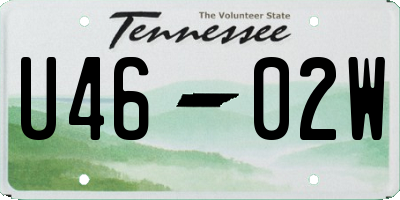 TN license plate U4602W