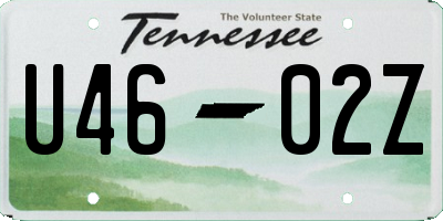 TN license plate U4602Z