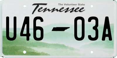 TN license plate U4603A