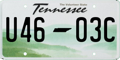 TN license plate U4603C
