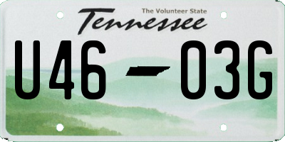 TN license plate U4603G