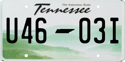TN license plate U4603I