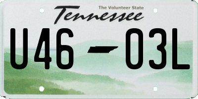 TN license plate U4603L