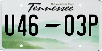 TN license plate U4603P