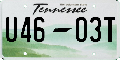TN license plate U4603T