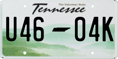 TN license plate U4604K