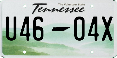 TN license plate U4604X